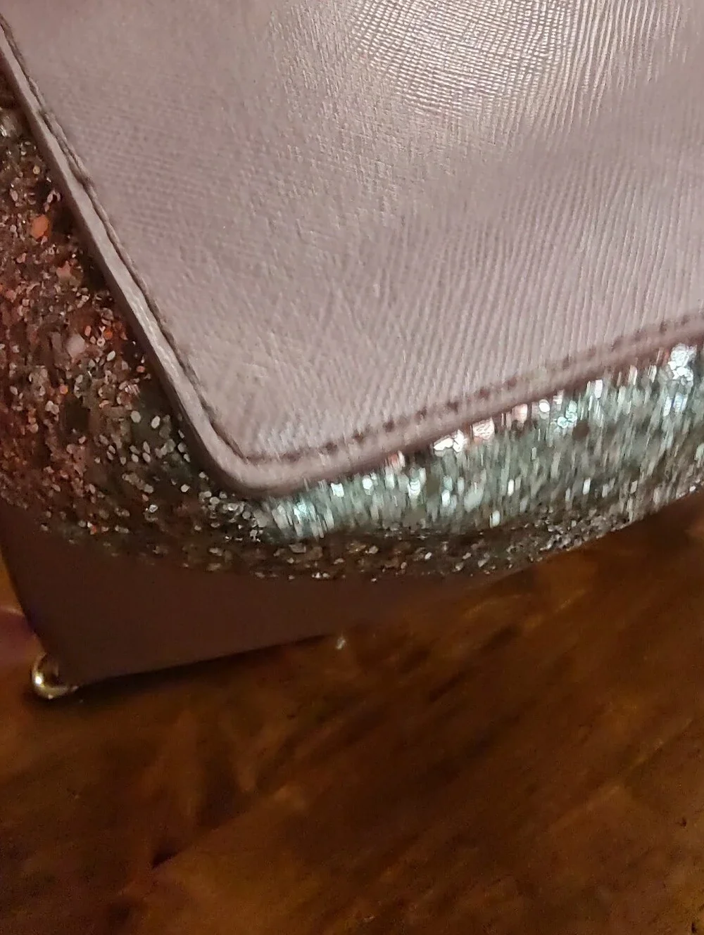kate spade Mauve Mini Tote with Silver Glitter Base